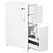 Carrellino Salvaspazio Mensola Nicchia 20cm Con Ruote Organizzatore Bagno Mobiletto Bagno Mobile Porta Carta Igienica Bianco 20x60x75cm Bzr111-w - Foto miniatura 1
