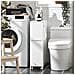 Carrellino Salvaspazio Mensola Nicchia 20cm Con Ruote Organizzatore Bagno Mobiletto Bagno Mobile Porta Carta Igienica Bianco 20x60x75cm Bzr111-w - Foto miniatura 5