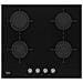 Piano Cottura A Gas 60cm 4 Fuochi 7400w Vetro Nero - Hilg64221s Colore Nero - Foto miniatura 1