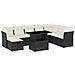 Set Divani Da Giardino 9 Pz Con Cuscini Nero In Polyrattan - Foto miniatura 2