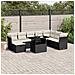 Set Divani Da Giardino 9 Pz Con Cuscini Nero In Polyrattan - Foto miniatura 1