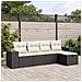 Set Divani Da Giardino 5 Pz Con Cuscini In Polyrattan Nero - Foto miniatura 1