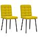 Sedie Da Pranzo 2 Pz Gialle In Velluto - Foto miniatura 1