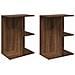 Comodini 2 Pz Rovere Marrone 46,5x29x61 Cm In Legno Multistrato - Foto miniatura 2