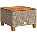 Tavolo Da Giardino Beige 55x55x36 Cm Polyrattan E Legno Acacia - Foto miniatura 2