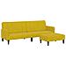 Divano Letto 2 Posti Con Sgabello Giallo In Velluto - Foto miniatura 1