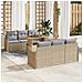 Set di divani da giardino da 7 pezzi con cuscini in rattan beige,  Divano da giardino per 2 persone con cuscini in rattan beige - Foto miniatura 2