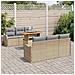 Set di divani da giardino da 7 pezzi con cuscini in rattan beige,  Divano da giardino per 2 persone con cuscini in rattan beige - Foto miniatura 3