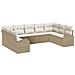 Set di Divani da Giardino 9 Pezzi con Cuscini Beige Polyrattan - Foto miniatura 1