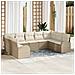 Set di Divani da Giardino 9 Pezzi con Cuscini Beige Polyrattan - Foto miniatura 2