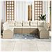 Set di Divani da Giardino 9 Pezzi con Cuscini Beige Polyrattan - Foto miniatura 3