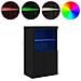 Mobile con luci LED Rovere Nero 60,5x37x100 cm - Foto miniatura 4