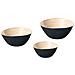 Set Di 3 Ciotole Decorative Bonheur Legno Di Bambù Nero - Foto miniatura 2