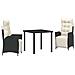 Set da Pranzo per Giardino 3 pcs Nero Poly Rattan - Foto miniatura 1