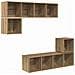 Set mobile TV 4 pcs rovere artigianale 37 x 37 x 142.5 cm - Foto miniatura 1