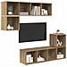 Set mobile TV 4 pcs rovere artigianale 37 x 37 x 142.5 cm - Foto miniatura 3