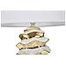 Lampada Da Tavolo Glam Space In Ceramica Bianca E Oro Con Paralume - Foto miniatura 2