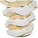 Lampada Da Tavolo Glam Space In Ceramica Bianca E Oro Con Paralume - Foto miniatura 4
