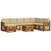 Set divani 9 pcs Naturale e Beige Legno di Acacia Massello - Foto miniatura 1