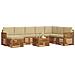 Set divani 9 pcs Naturale e Beige Legno di Acacia Massello - Foto miniatura 3