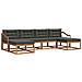 Set di divani da esterno con cuscino 6 pcs Naturale e Antracite - Foto miniatura 1