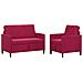Set di Divani con Storage 2 pz Rosso Vino Poliestere - Foto miniatura 1