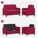 Set di Divani con Storage 2 pz Rosso Vino Poliestere - Foto miniatura 2