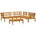 Set di divani 4 pz Antracite Legno di Acacia Massello - Foto miniatura 10