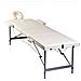 Lettino Massaggio Pieghevole Bianco Crema 3 Zone Con Telaio Alluminio - Foto miniatura 3