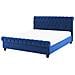 Letto Matrimoniale In Velluto Blu Stile Chesterfield 160x200cm Avallon - Foto miniatura 19