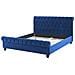 Letto Matrimoniale In Velluto Blu Stile Chesterfield 160x200cm Avallon - Foto miniatura 20