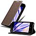 Custodia Compatibile Con Wiko Sunny 3 Mini In Bruno Caffè - Coperchio Protettiva Con Chiusura Magnetica, Funzione Stand E Tasca Per Le Carte - Foto miniatura 1