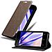 Custodia Compatibile Con Wiko Sunny 3 Mini In Bruno Caffè - Coperchio Protettiva Con Chiusura Magnetica, Funzione Stand E Tasca Per Le Carte - Foto miniatura 4
