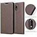 Custodia Compatibile Con Wiko Sunny 3 Mini In Bruno Caffè - Coperchio Protettiva Con Chiusura Magnetica, Funzione Stand E Tasca Per Le Carte - Foto miniatura 10
