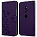 Cadorabo Custodia Compatibile Con Sony Xperia Xz2 In Lilla Scuro Fiore - Coperchio Protettivo In Design Floreale Con Chiusura Magnetica, Funzione Stand E Slot Per Carte - Foto miniatura 10