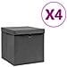 Contenitori con Coperchi 4 pz 28x28x28 cm Grigio - Foto miniatura 1