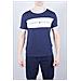 Uomo - T-shirt Signature In Cotone Blu Navy - Foto miniatura 2