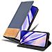 Custodia Compatibile Con Samsung Galaxy A10 In Blu Scuro Marrone - Coperchio Protettiva Con Chiusura Magnetica, Funzione Stand E Tasca Per Le Carte - Foto miniatura 1