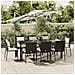 Set Da Pranzo Da Giardino 9 Pz Con Cuscini Nero In Polyrattan - Foto miniatura 1
