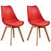 Set Di 2 Sedie Scandinave Nora Rosse Con Cuscino - Foto miniatura 1