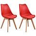 Set Di 2 Sedie Scandinave Nora Rosse Con Cuscino - Foto miniatura 8