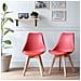 Set Di 2 Sedie Scandinave Nora Rosse Con Cuscino - Foto miniatura 9