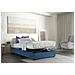 Letto Matrimoniale Dana, Letto Contenitore Con Rivestimento In Tessuto, 100% Made In Italy, Apertura Frontale, Con Materasso Cm 160x190 Incluso, Blu - Foto miniatura 2
