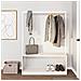 Appendiabiti Porta Scarpe Bianco 113x40x157,5 Cm Massello Pino - Foto miniatura 1