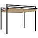 Gazebo Da Giardino Con Tetto Retrattile Tortora 3x3 M Alluminio - Foto miniatura 1
