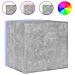 Mobili TV a Parete con Luci LED 2pz Grigio Cemento 40,5x35x40cm - Foto miniatura 5