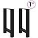 Gambe Per Tavolino Nero 2 Pz 50x(72-73) Cm Acciaio - Foto miniatura 3