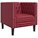 Poltrona Chesterfield Rosso Vino In Similpelle - Foto miniatura 2