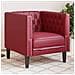 Poltrona Chesterfield Rosso Vino In Similpelle - Foto miniatura 1