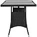 Tavolo Da Giardino Nero 170x80x74 Cm In Polyrattan - Foto miniatura 3